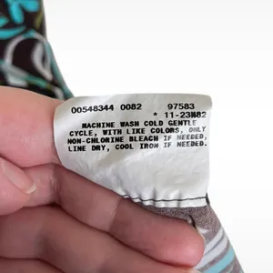 Vintage Y2K A. Byer Womens Size Medium Drop Waist Brown Teal Floral Halter Dress thumbnail 6