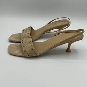 Colin Stuart Suede Tan Suede Kitten Sling back Heels‎ Size 6.5 B19A thumbnail 2