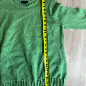 Lands' End Vibrant Green Crew Neck Sweater with‎ Button Accents thumbnail 5