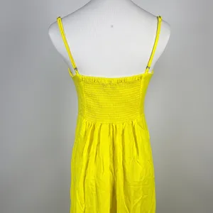NWD Farm Rio Linen Blend Yellow Sleeveless Midi Dress Size M thumbnail 7
