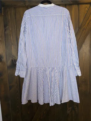 Polo Ralph Lauren Striped Bib-Front Poplin Dress Preppy Chic Tuxedo Dress Sz 14‎ thumbnail 2