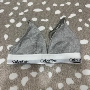 Calvin Klein Icon Cotton Modal Lined Triangle cotton bralette Heather logo thumbnail 2