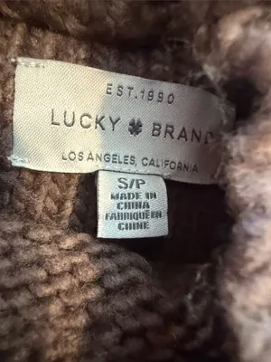 Lucky Brand Brown Cable Mock Neck Sweater Size Small - C33-046 thumbnail 2