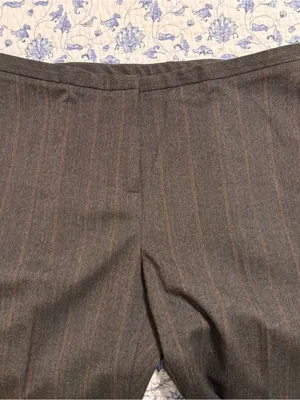 CALVIN KLEIN Petites Dress Pants 8P Wide Leg Gray Pinstripes Trousers Officewear thumbnail 3