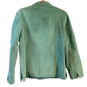 Pendleton Leather Suede Jacket Teal Green Zip Front Lined Size Large thumbnail 2