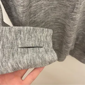 Athleta Heathered Grey Lightweight Hooded Sweatshirt thumbnail 6