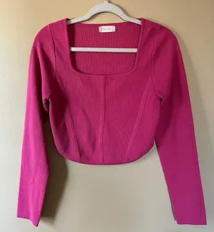 Altar'd State Fuchsia Crop Top thumbnail 1