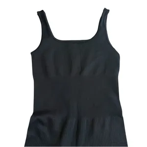 OQQ Size M Square Neck Athletic Romper Black‎ Ribbed Sporty Closet Staple Basic thumbnail 3
