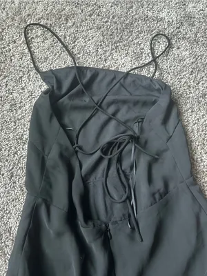 Le Lis Black Slip Mini Dress with Spaghetti Straps thumbnail 4
