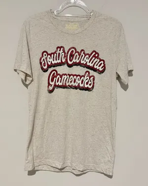 Barefoot Campus Outfitters South Carolina Gamecocks Shirt Speckled Cream Medium‎ thumbnail 1