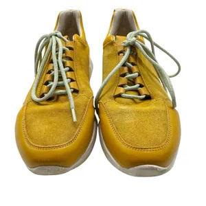 Anthropologie Mustard Yellow Suede Low Top Sneakers Women’s US 7.5 Euro 38 thumbnail 4
