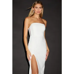 Lulus Loving the Feeling White Strapless Bodycon Midi Dress Cocktail XS NWT thumbnail 2