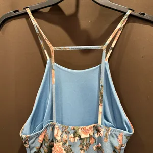 Blu Pepper Floral Strappy Mini Dress - Blue and Peach, Size Small EUC thumbnail 3
