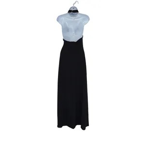 David Meister‎ Womens Black Halter Neck Sleeveless Maxi Gown Dress Size 6 thumbnail 2