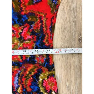 Maeve Anthropologie Dress XS Red Tunic Abstract Print V Neck Mini thumbnail 6