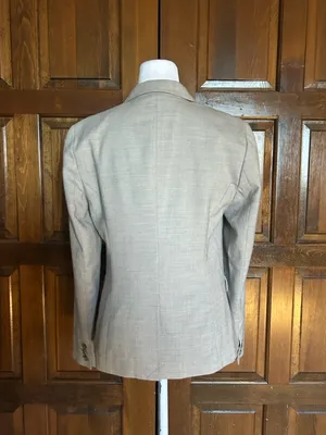 Banana Republic Cream Blazer Size 6 Wool Blend Two-Button Career Suit‎ Jacket thumbnail 4