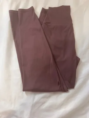 Uncia Active Body High Rise Ankle Leggings Brown Solid Elastic Waist L thumbnail 2