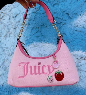 Juicy Couture Pink Strawberry Mini Shoulder Bag Y2K Baguette Purse NWT thumbnail 1