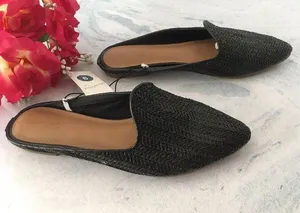 Black Woven Flats, Size 9 thumbnail 1