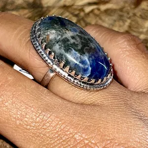 Navy Sodalite Ring Size 7 Blue thumbnail 1