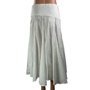 NEW Zara Women's White Pleated Mid Waist Asymmetric A Line Midi Skirt Size S thumbnail 3