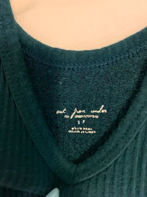 Blue Ribbed Cropped Tank Top thumbnail 3