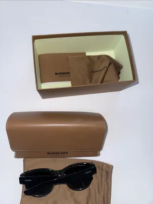 Burberry women’s Black Sunglasses with Brown Case and Pouch thumbnail 4