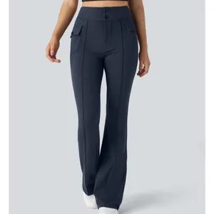 Halara SculptKnit High Waisted Side Flap Pocket Flare Casual Cargo Pants thumbnail 2
