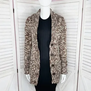 Billabong Marled Cardigan Sweater Brown Multi Juniors Large‎ Button Shawl Collar thumbnail 2