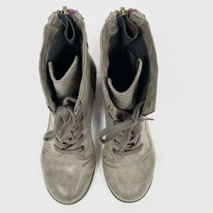 Madden Girl Mistley Grey Distressed Faux Leather Combat Ankle Boots thumbnail 7
