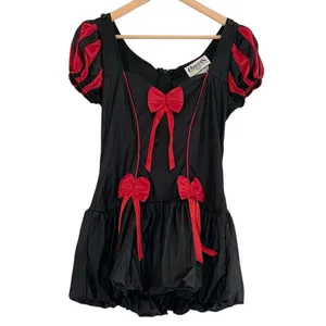 Charades Darkside Snow White Gothic Black Red Mini Dress Costume NEW Teen 12-14 thumbnail 2