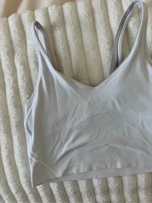 lululemon athletica white V-Neck Crop tank thumbnail 2