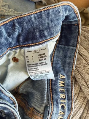 American Eagle Women's Ripped Knee Distressed Flare / Wide Leg Jeans - Size 6 Regular thumbnail 4