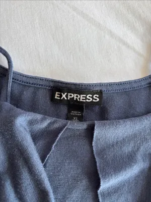Express Blue Ruffle Knot Cami thumbnail 3