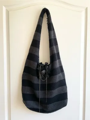 Alice + Olivia Y2K Knit Sweater Hobo Bag Striped Chains Avril Lavigne Punk thumbnail 2
