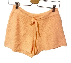 Anthropologie Saturday Sunday XS Orange Brenna Soft Fuzzy‎ Pull on Lounge Short thumbnail 1