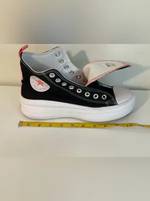 Converse Women’s Black High-Top Canvas Sneakers with White Sole thumbnail 8