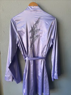 Savage X Fenty Lavender Satin Lace-Back Robe thumbnail 6