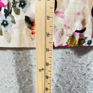 1210 | White House Black Market‎ Floral Puff Sleeve V-Neck Blouse Ivory Women 0 thumbnail 4