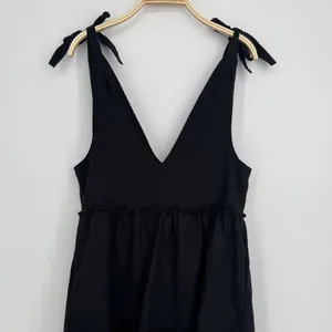 Petal + Pup Erenda Dress Size 10 Black Linen Cotton Tiered Midi Boho Summer thumbnail 7