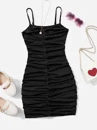 🖤 ✨ Sparkly Black Ruched Mini Bodycon Dress | Size S ✨🖤🎀 thumbnail 3