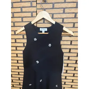 Free Assembly Black Sweater‎ Jeweled Midi Dress Size Small thumbnail 3