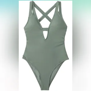 CUPSHE Women One Piece Swimsuit Deep V Neck Strappy Swimwear Bathing suit‎ small thumbnail 5