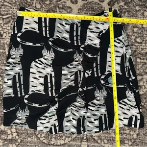 Paul & Joe Sister Vintage Women’s Size 36 2 Black White RARE Cat Print Skirt thumbnail 7