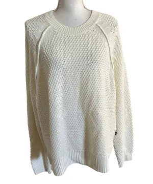 Gap Size XL Crewneck Textured Knit Sweater Jumper Creamy White Ivory thumbnail 1