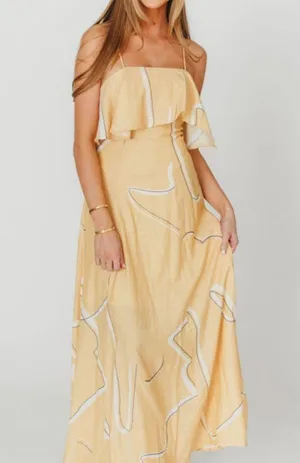 Yellow Ruffle Detail Maxi Dress thumbnail 1