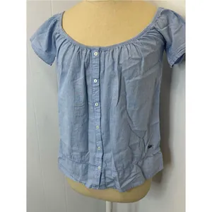 Superdry Light Blue Crochet Trim Shirt Detail 100% Cotton thumbnail 3