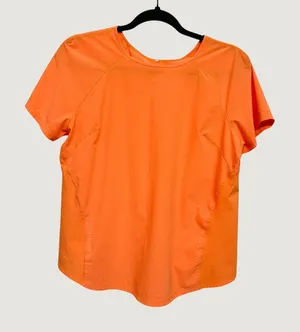 173 | Lululemon (Best For) Sz 10 Women Short Sleeve Running Athletic Top Orange‎ thumbnail 1