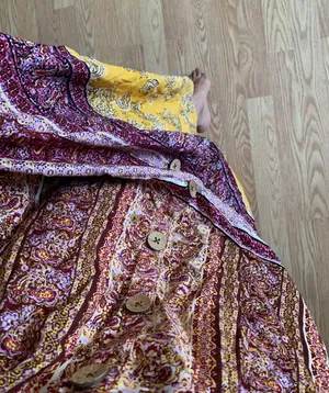 Boho Tribal Print Maxi Slit Dress thumbnail 4