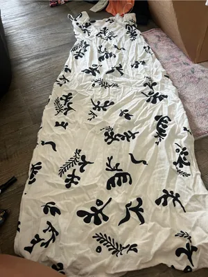 Paper Heart White & Black Floral Linen Maxi Dress thumbnail 9